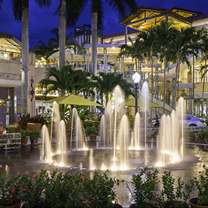 Shops at Merrick Park at nighttime